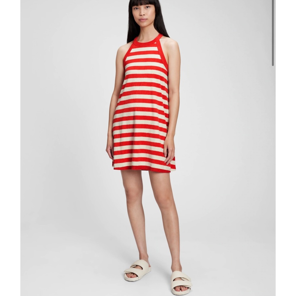 GAP NWT‎ Towel Terry Stripe Halter Dress